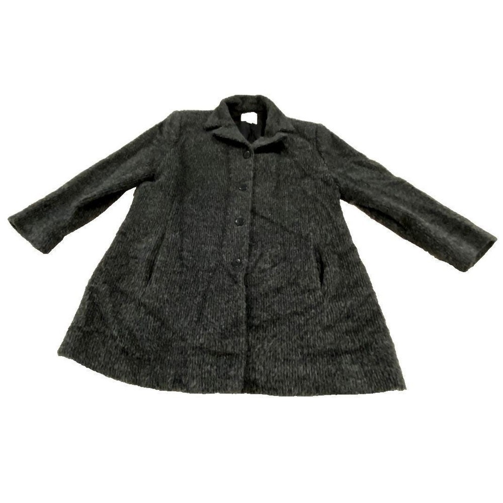J Jill Gray Striped Alpaca Wool Blend Peacoat Size M Petite